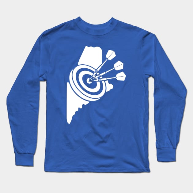 MAINE OUTLINE DART BOARD Long Sleeve T-Shirt by MarkBlakeDesigns